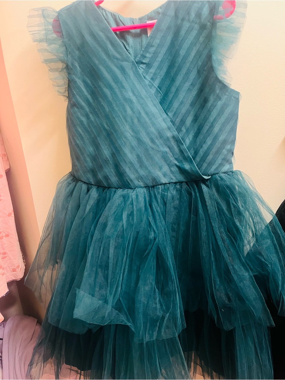 wonder nation Teal Layered Tulle Party Dress